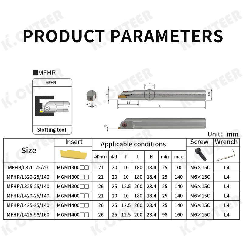 Precision CNC Internal Grooving Tool Holder for End Face