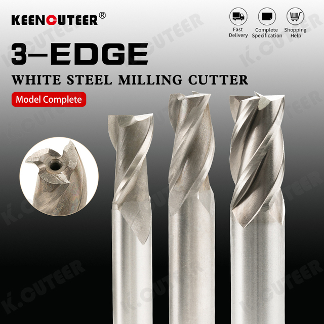 Durable White Steel Alloy Cutter for CNC Milling Machines