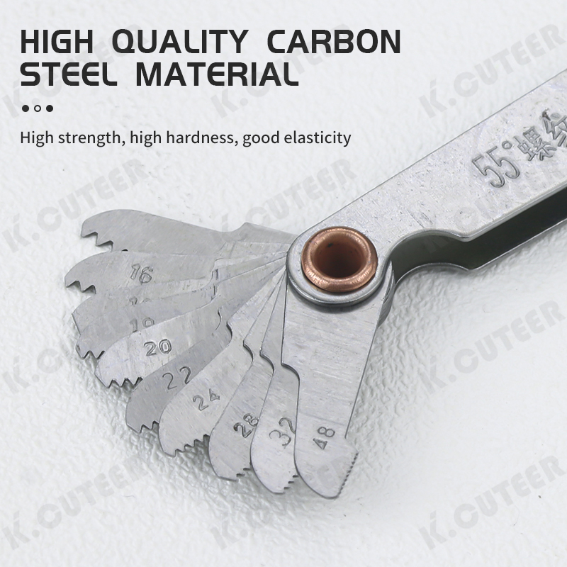  55° Metric 60° Thread Pitch Cutting Screw Pitch Gauge Tool Stainless Steel Metric Screw Thread Gauge