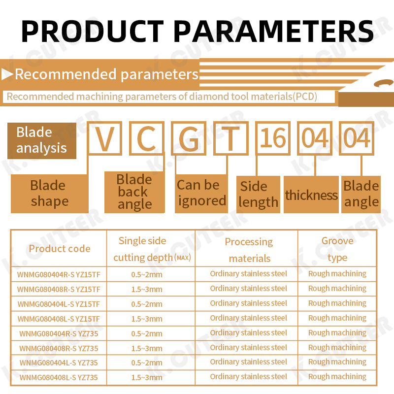 Diamond Blades Vcgt160408 Gemstone Blades, Cutting Blades, CNC Lathes