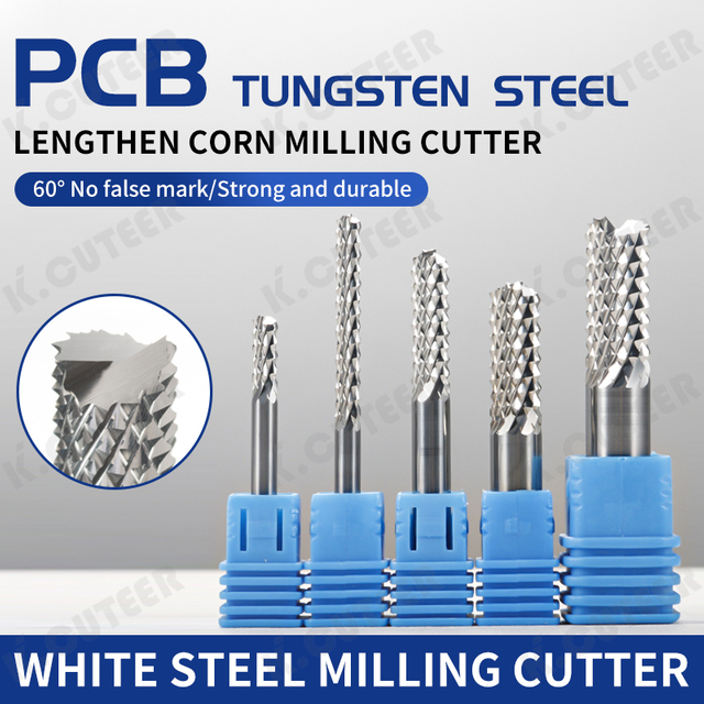 Premium HRC60 Tungsten Steel Corn End Mill Cutter Bits