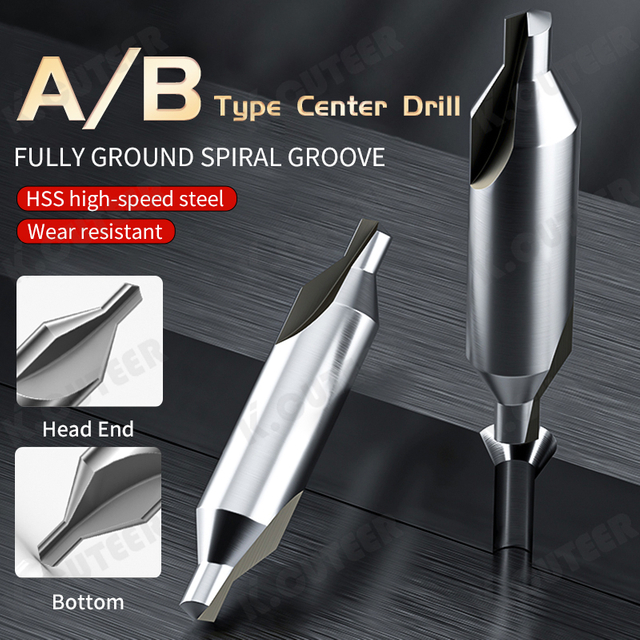 Spiral Center Drill Bits for High-Speed Steel Countersinking Tasks