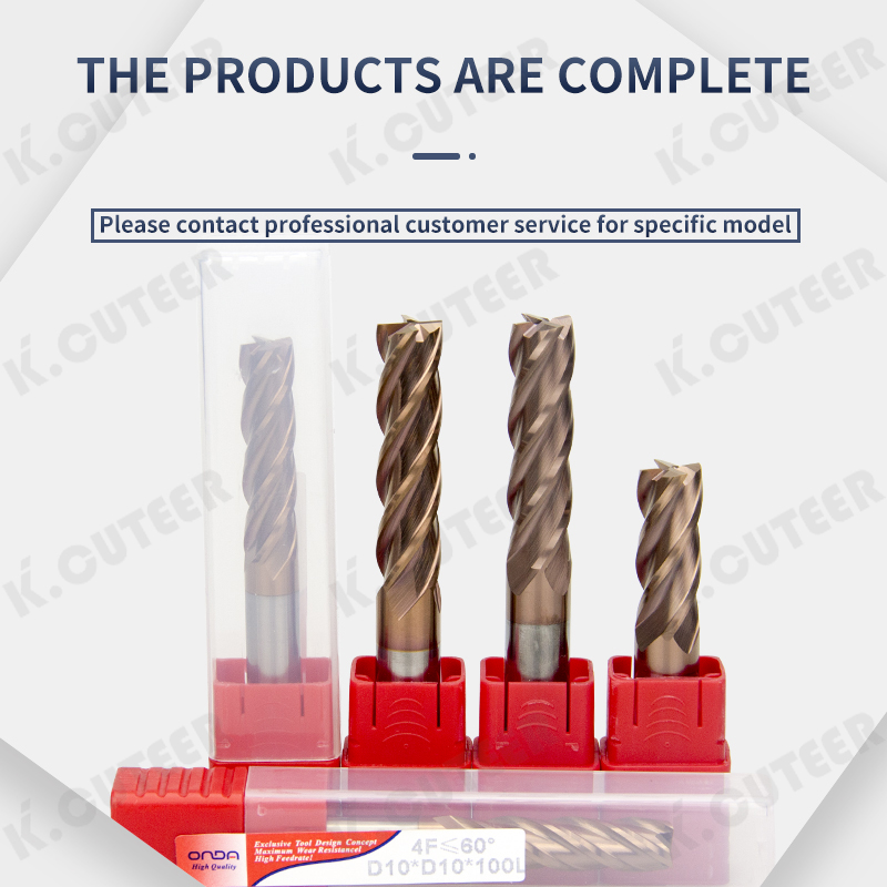 HRC60 4 Flute Tungsten Steel Milling Cutter Metal Cutter CNC Tools