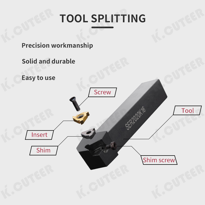 External Thread Turning Tools Lathe Cutter 16er Carbide Inserts CNC Holder
