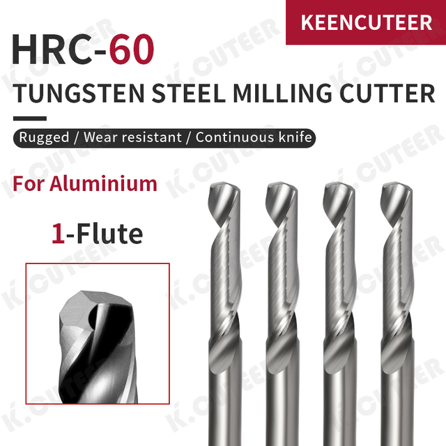 Single-Flute End Mill for Aluminum, Aluminum Plate Alloy End Mill