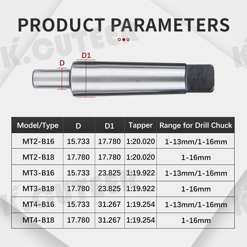 Taper shank connecting rod drill chuck shank Morse Mt2 Mt4 