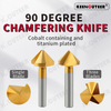 90-Degree Chamfer Cutter Cobalt-Titanium Coated Single-Edged Straight Shank Three Flutes