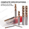 Tungsten Steel Alloy 60° Flat End Mill 4-Flute Straight Shank Extended Length