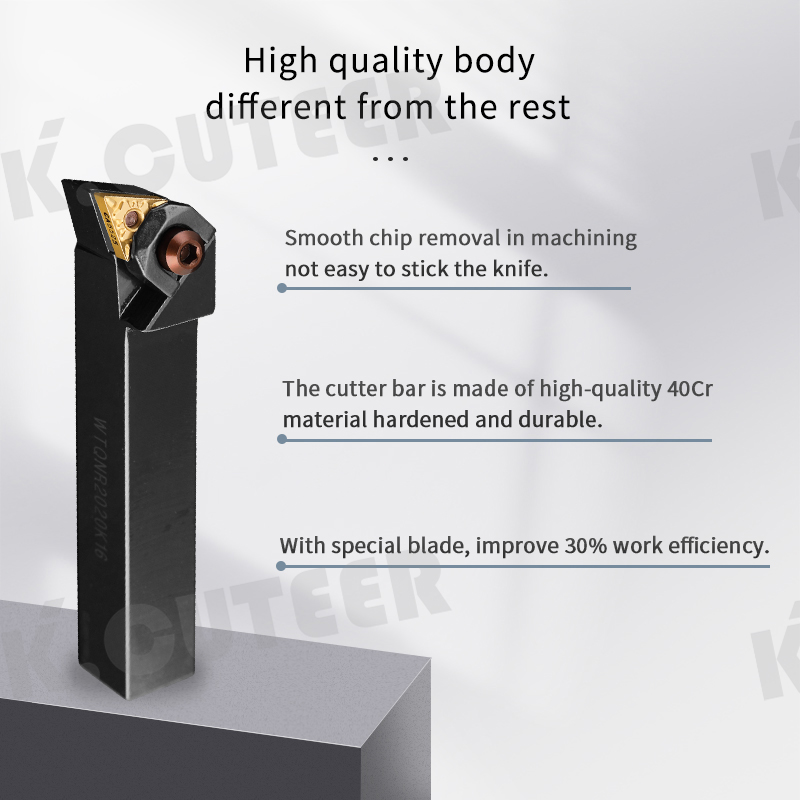 Wtqnr 107° Main Rake Angle External Cylindrical End Face Turning Tool