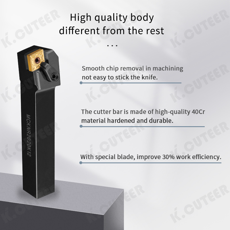 75-Degree End Face Turning Tool MCKNR2020/2525M12 External Circular Tool Holder Lathe Tool
