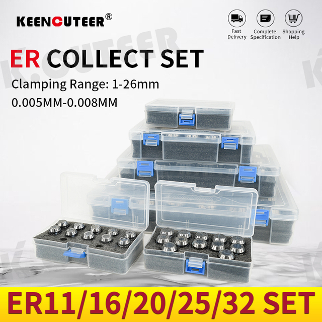 High Accuracy Collet Chuck ER11/16/20 /25/32 Power Tool Parts for CNC Milling Machines
