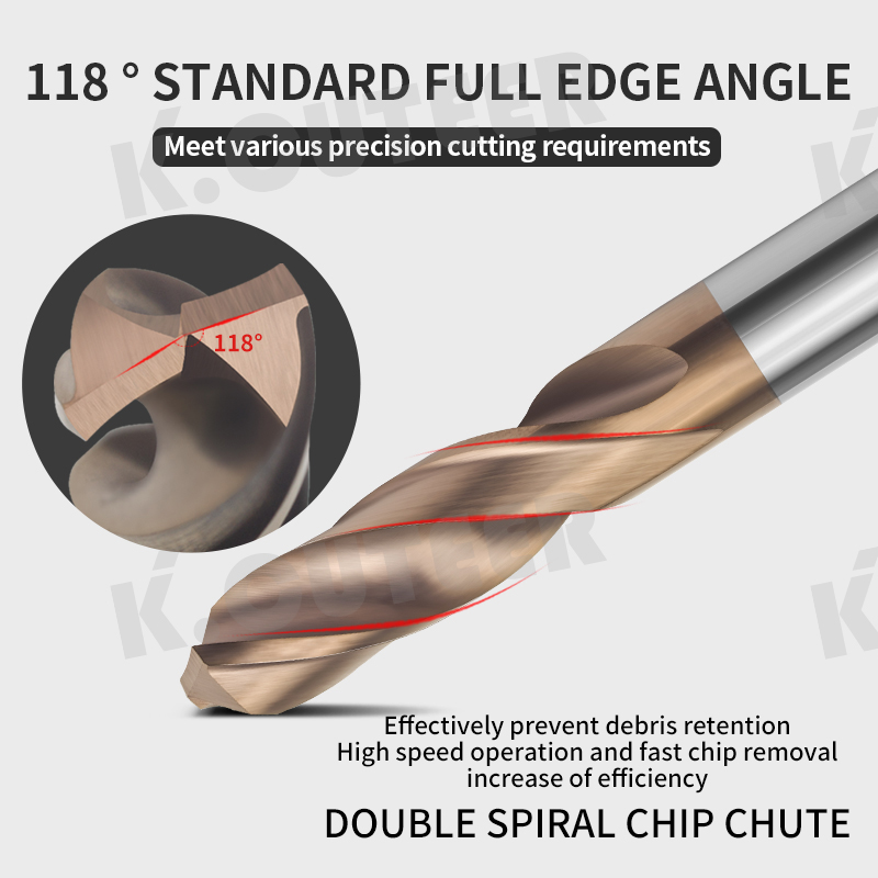 Tungsten Steel Bit D1.8~D15.5 40~100L Carbide Twist Drill Bits for CNC Metal Drilling End Mill