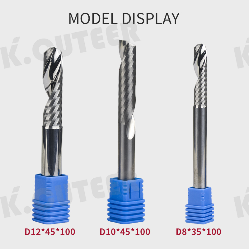 Single Flute Spiral Milling Cutter Tungsten steel Carbide End Mill Straight Shank End Mill 