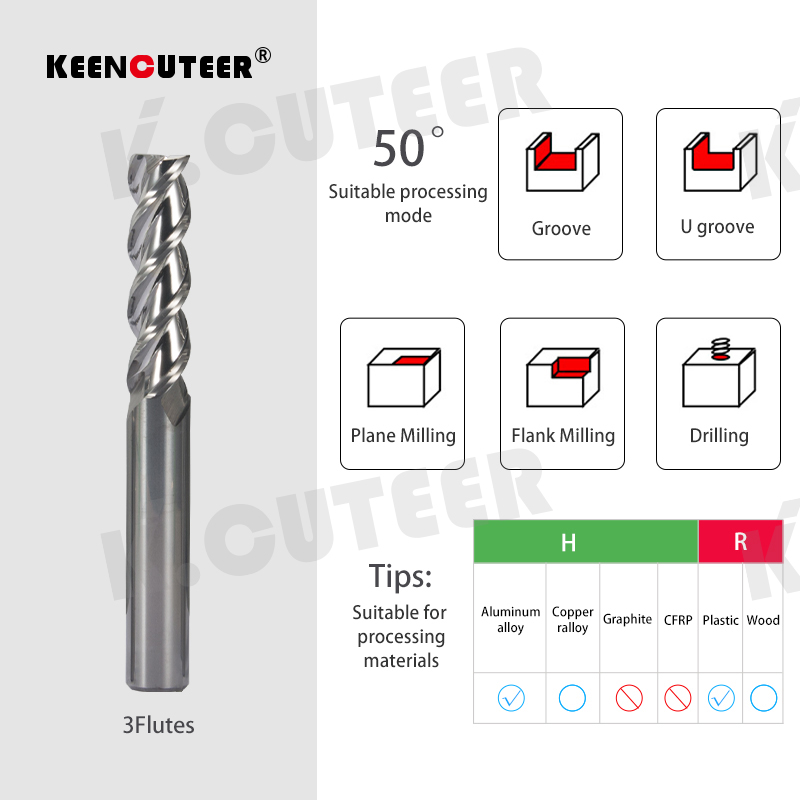 Milling Cutter Carbide End Alloy Coating HRC50/60/65 Tungsten Steel Tool 
