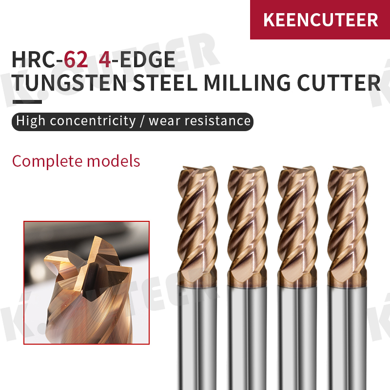 Tungsten Steel Straight Shank Milling Cutter CNC Machines Tools Alloy Coating Carbide