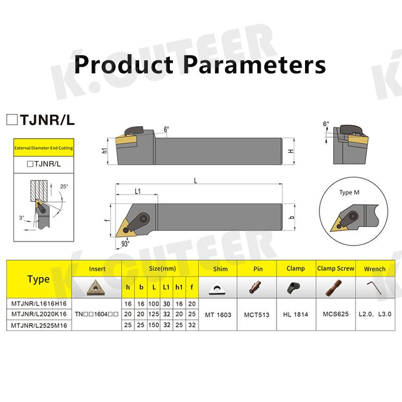  External Triangul Turning Tool Holder TNMG Carbide Inserts Lathe Cutting Tools Set