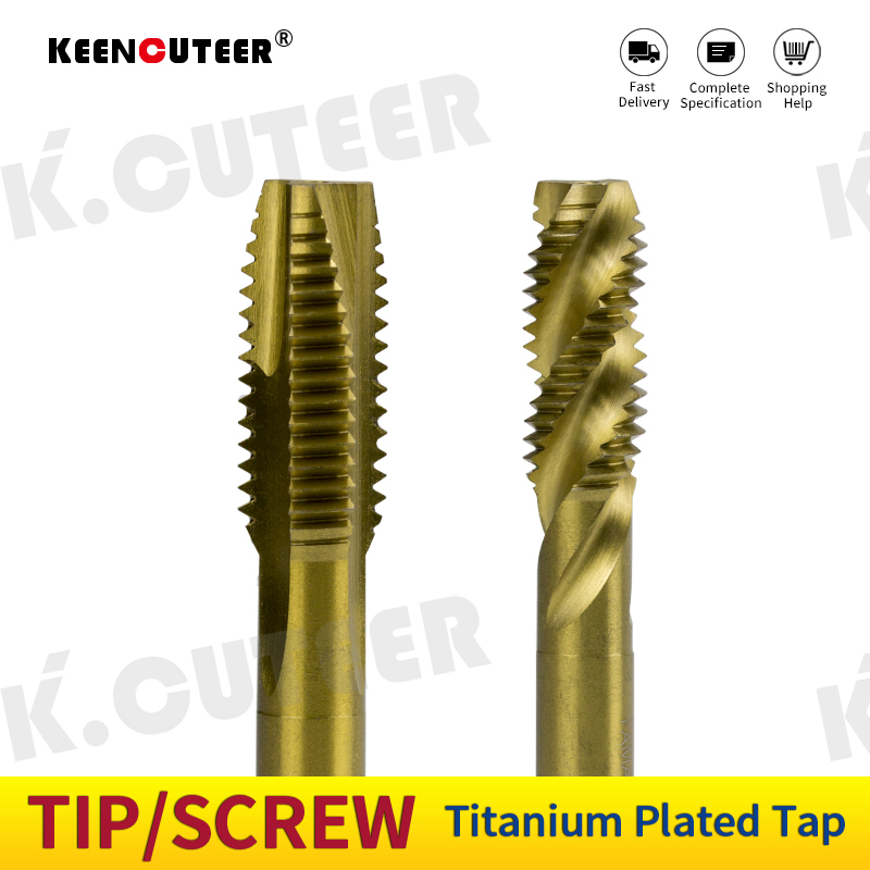 Metric Titanium Plated HSS Spiral Point Tap Spiral Flute Tap