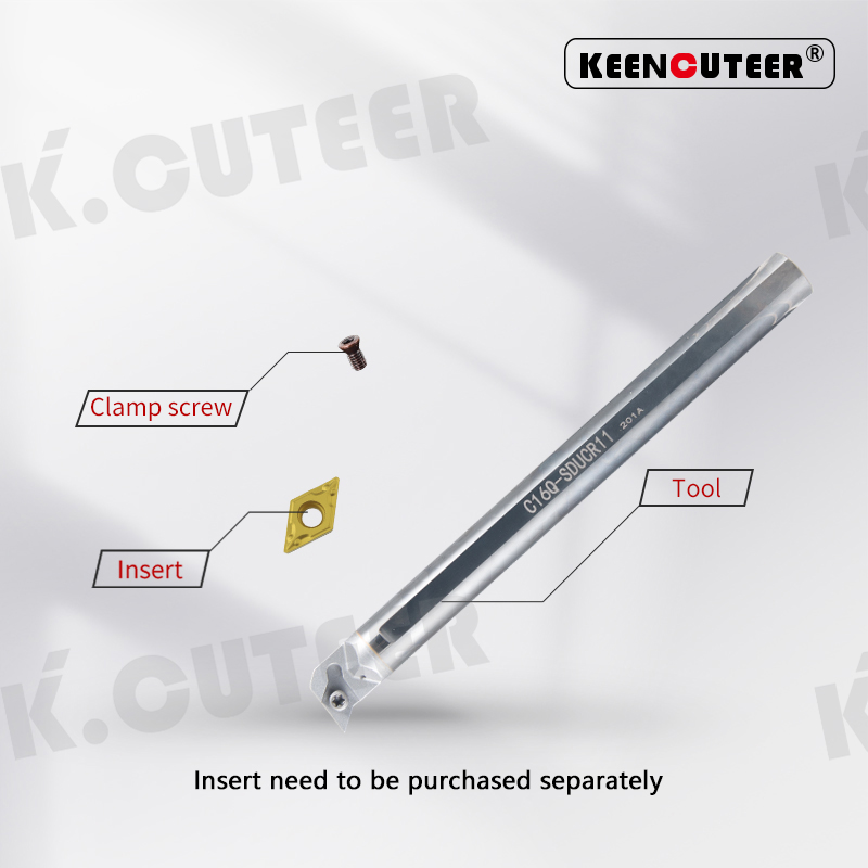 Tungsten Steel Cutter Bar Internal Hole Turning Tool DCMT Carbide Blade Lathe