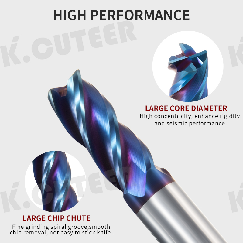 Tungsten Steel End Mill HRC 65 Carbide 4 Flute Flat End Mill 