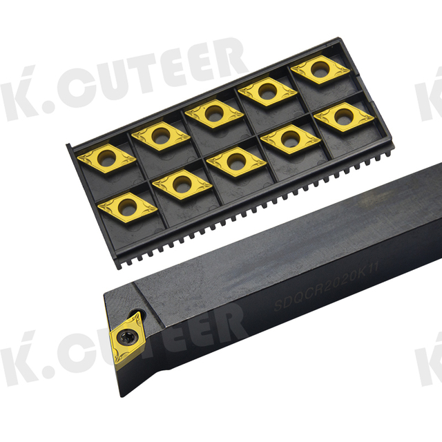 SDQCR1616H11/SDQCR2020K11/SDQCL2525M11 External Turning Tool Holder DCMT/DCGT11 Carbide Inserts 