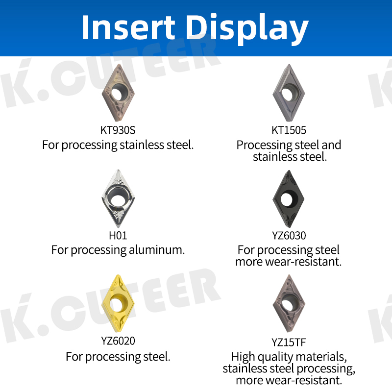  External Turning Tool Holder DCMT Carbide Inserts Lathe CNC Cutting Tools Set