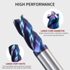 End Mill Tungsten Carbide Steel CNCTool 4 Flutes Cutter R0.1/0.5/1 50-75MM Metal Router