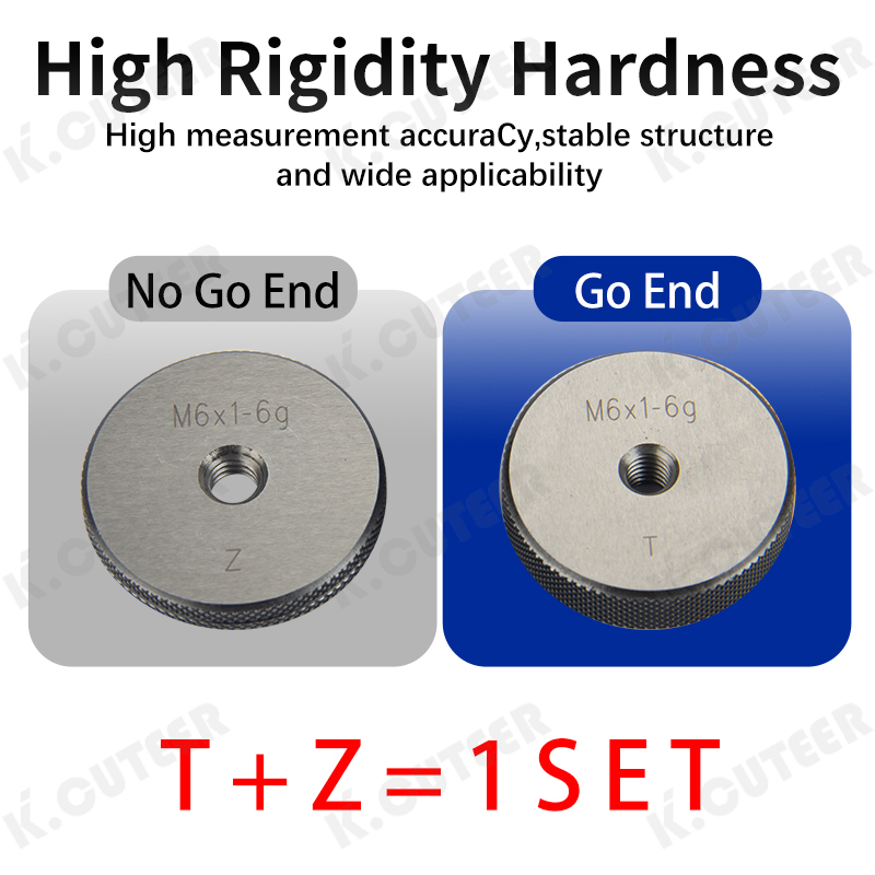 Precision Metric Internal Thread Ring Gauge Set for Machining QC Inspection Tools