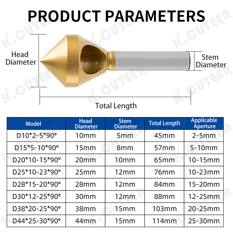 High-Speed Steel Chamfer Cutter with Cobalt Titanium Coating