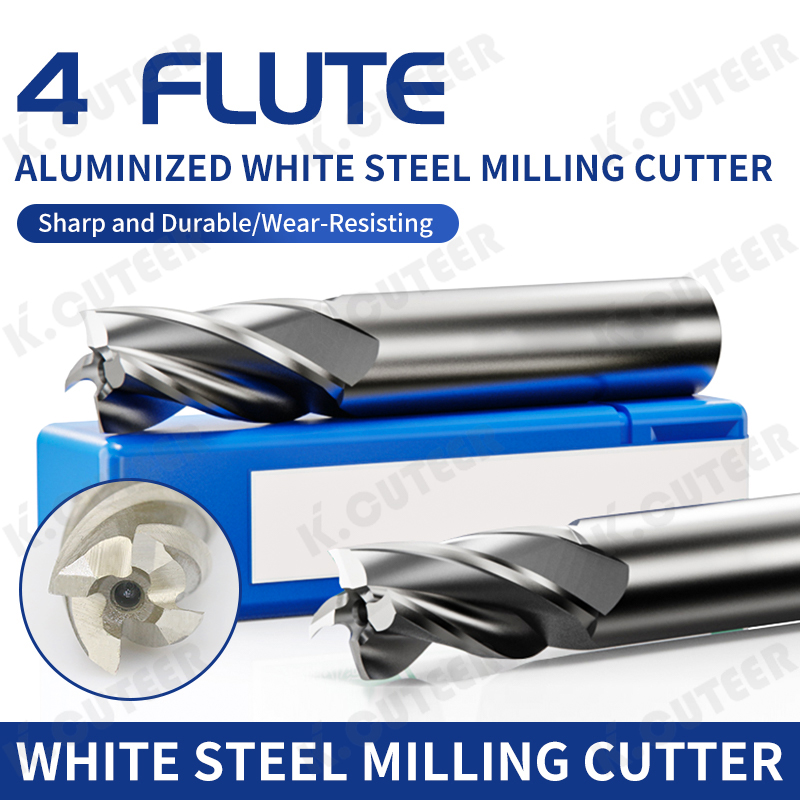 High-Speed Steel 4-Flute Milling Cutter for CNC Machines