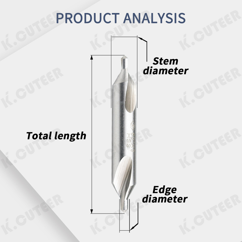 Center Drill for High-Speed Steel Large Spiral Groove Center Drill
