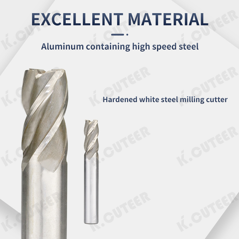 Durable 4 Flute White Steel Milling Cutter for Efficient Cutting