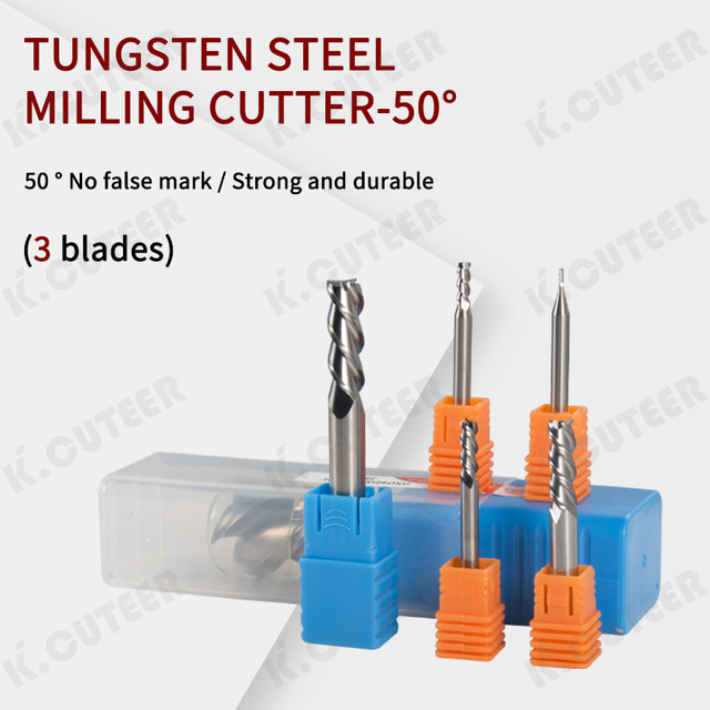 Cutting HRC50 3 Flute Alloy Carbide Milling Tungsten Steel Milling Cutter End Mill