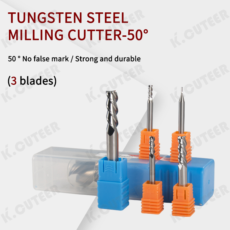 Cutting HRC50 3 Flute Alloy Carbide Milling Tungsten Steel Milling Cutter End Mill