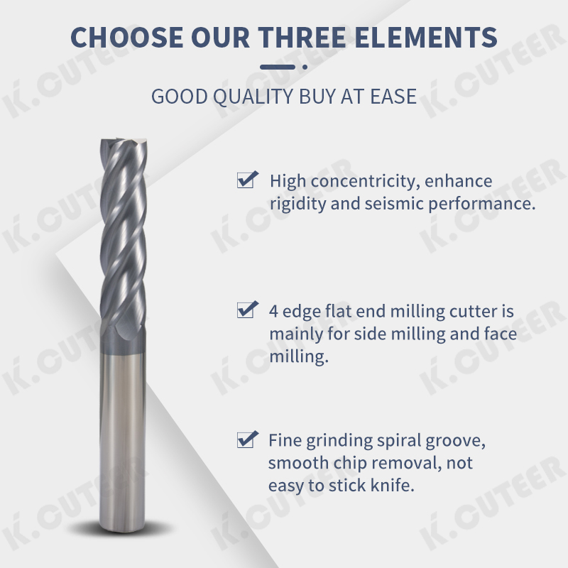 Premium 4-Flute Tungsten Steel End Mill for Precision Cutting