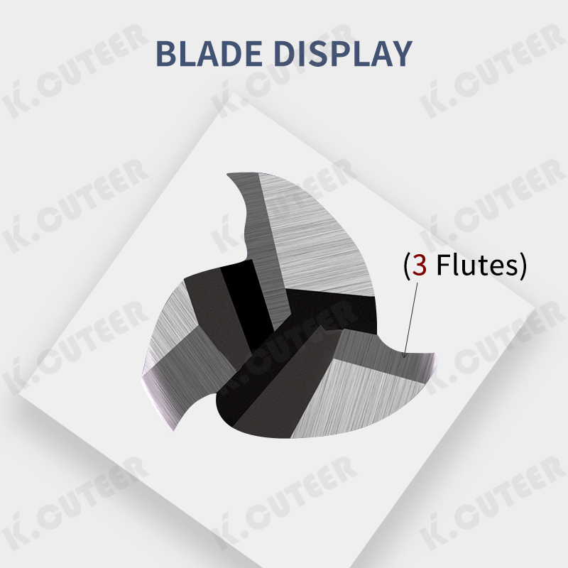 Hcr65 High Precision 3 Flute White Steel Milling Cutter