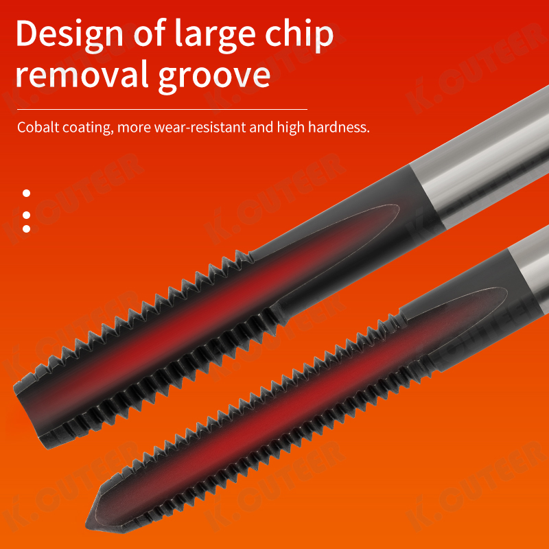 Taps with Straight Flutes Black Coated Spiral Groove Machine Taps Metric M3m4m5