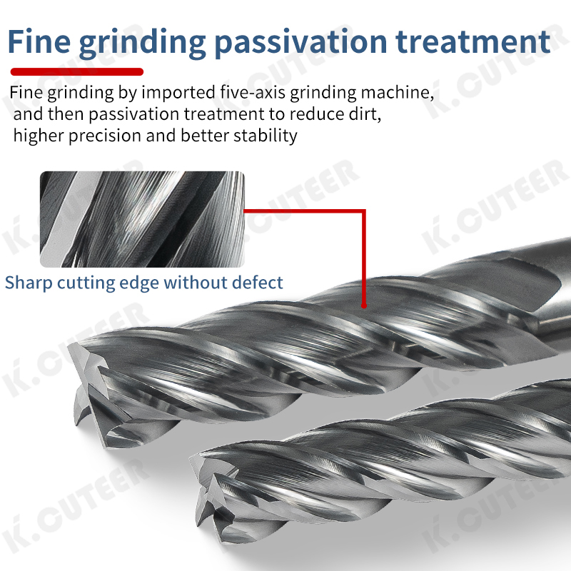 60-Degree Tungsten Steel End Mill 4-Flute Black Coated Specialized for Stainless Steel