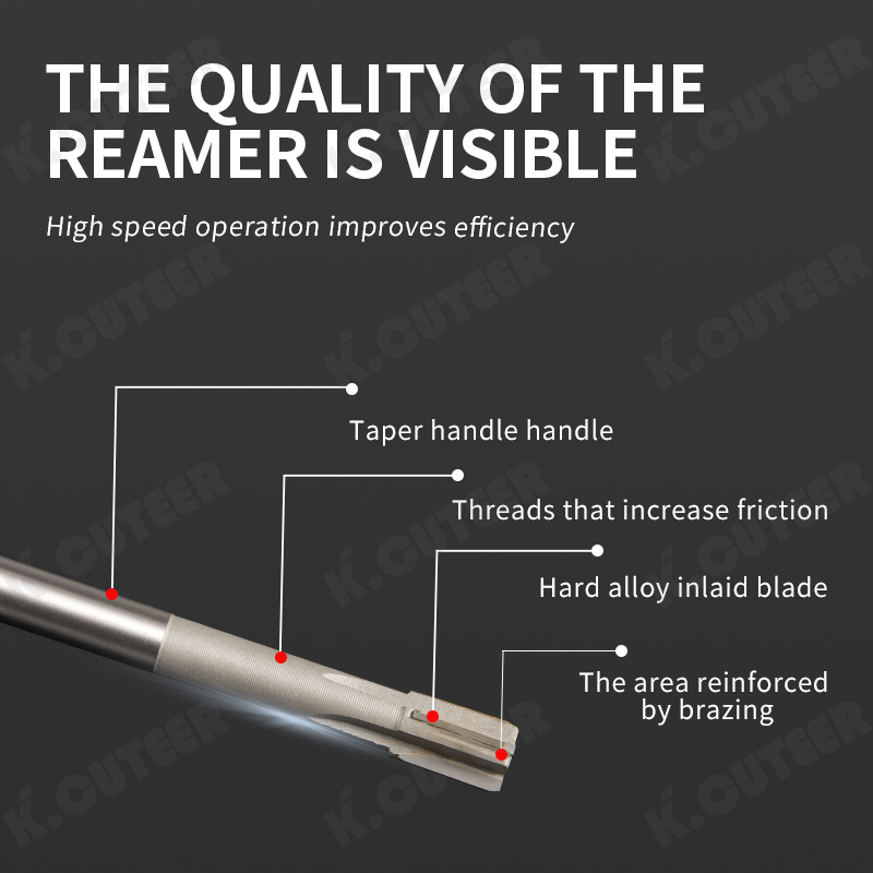H7 H8 Straight Shank Reamer Tungsten Carbide High Precision