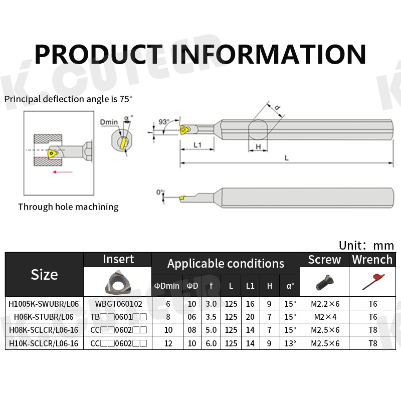 HSS Large handle small head turning tool bar Carbide Inserts TBGT/WBMT/CCMT