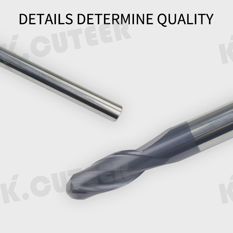 2 Edge Tungsten Steel Ball End Milling Cutter HRC50 Degree CNC Tool