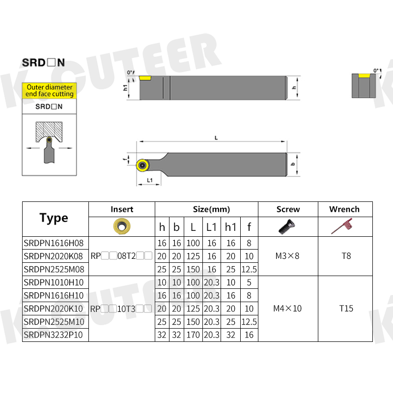 CNC machining SRDPN turning tools, external turning tools and RPMT/RPGT carbid
