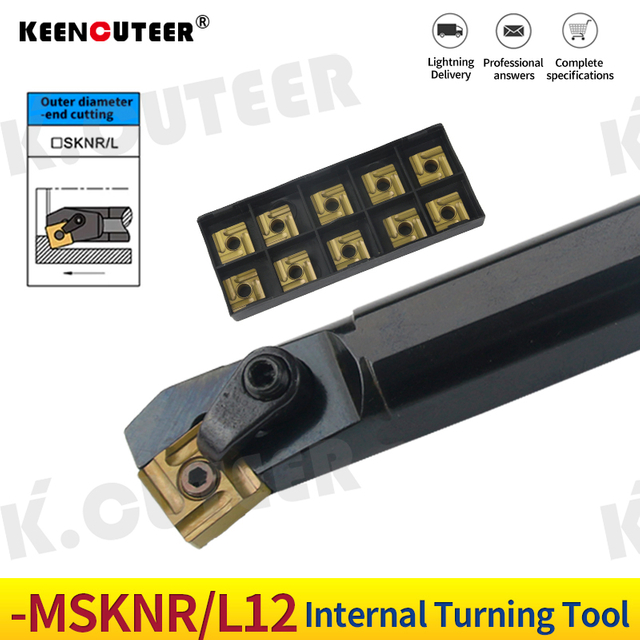S20R-MSKNR12 S25S-MSKNR12 S32T-MSKNL12 Internal Turning Tool Holder SNMG12 Carbide Inserts