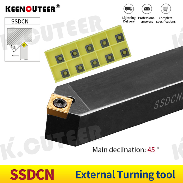SSDCN1616H09 SSDCN2020K09 SSDCN2525M12 External Turning Tool Holder SCMT Carbide Inserts 