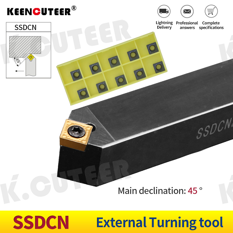 SSDCN1616H09 SSDCN2020K09 SSDCN2525M12 External Turning Tool Holder SCMT Carbide Inserts 