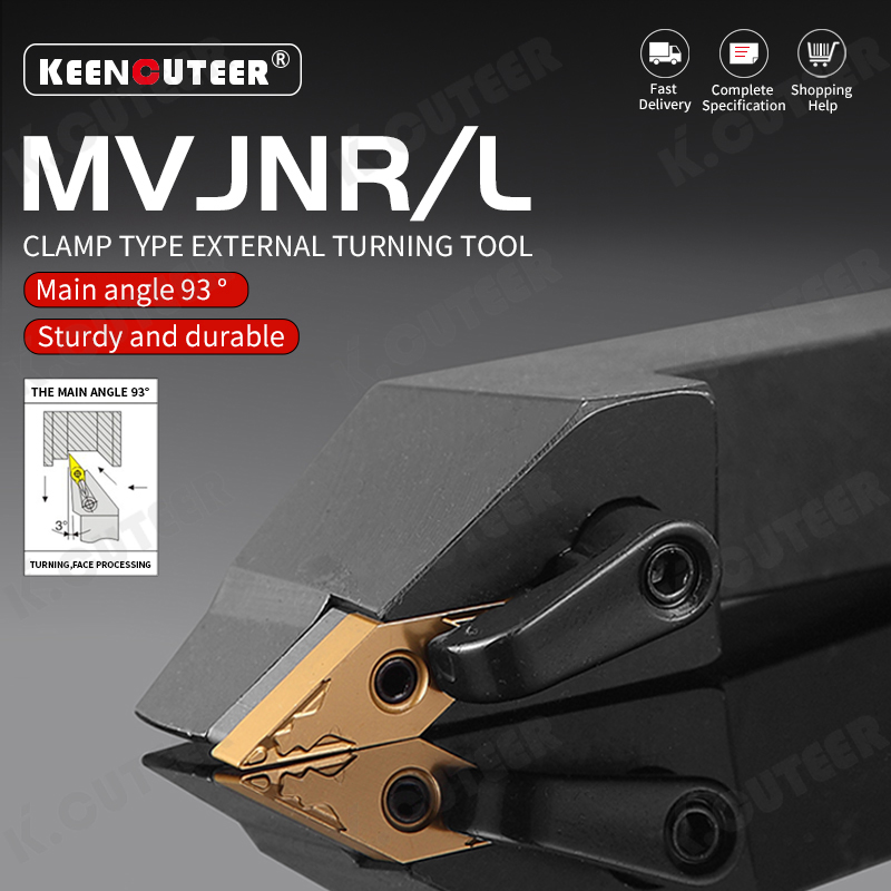 WVJNR Precision CNC External Tool Holder for 93-Degree Turning