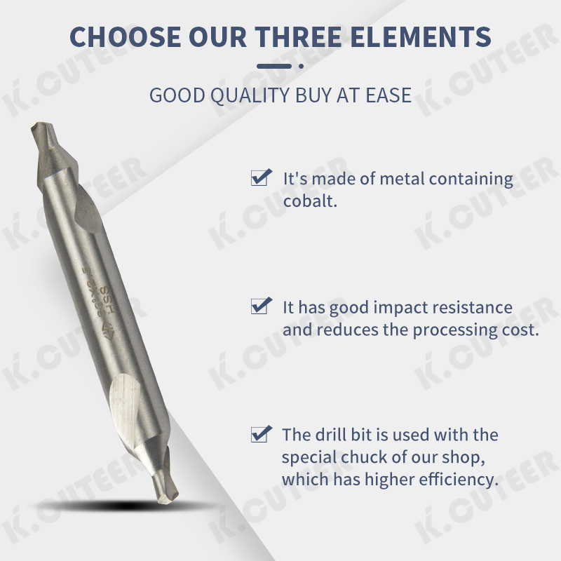 Center Drill for High-Speed Steel Large Spiral Groove Center Drill