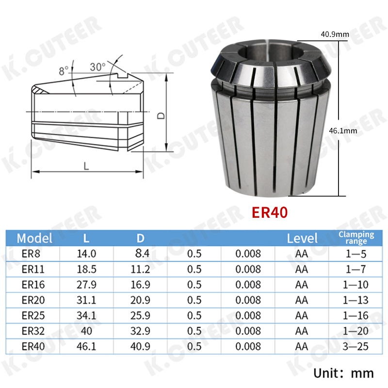 Precision CNC Tool Holder for Er40 Chuck Spring Fixture