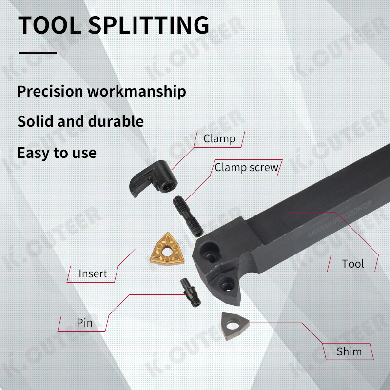CNC External Turning Tool with Wnmg Carbide Insert 