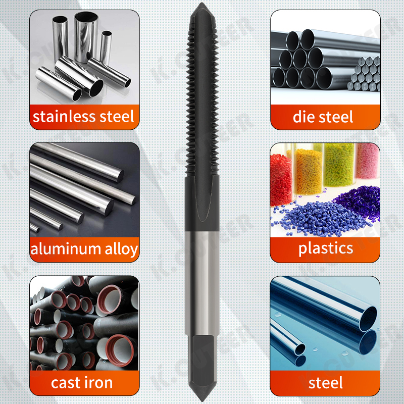 Taps with Straight Flutes Black Coated Spiral Groove Machine Taps Metric M3m4m5