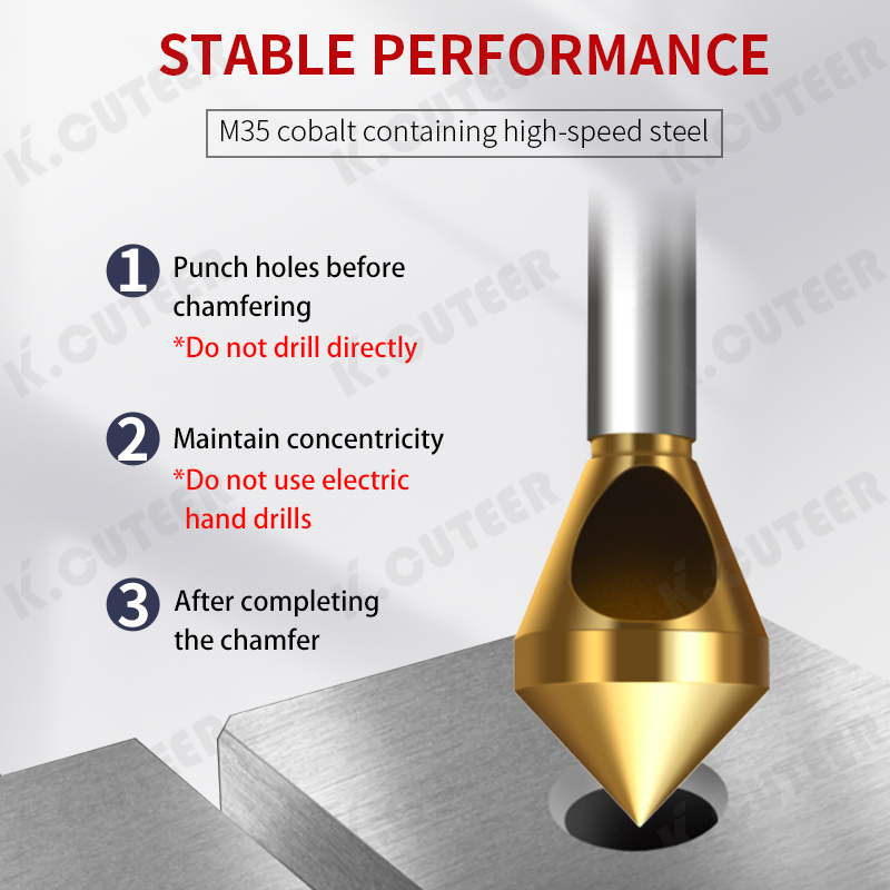 90-Degree Chamfer Drill Bit with Internal Chip Removal